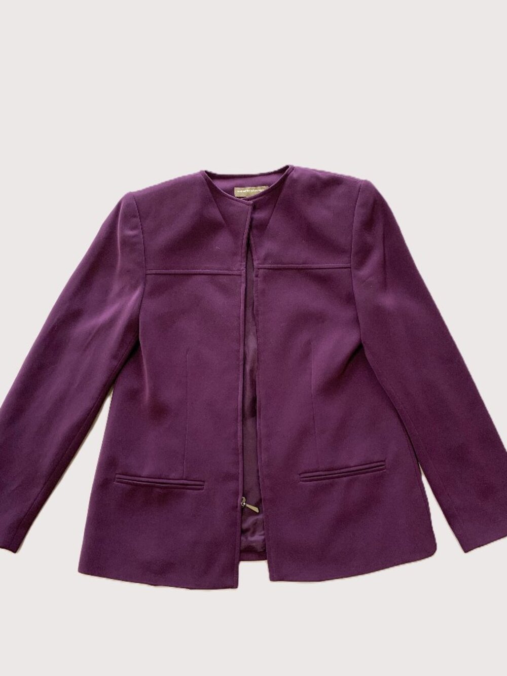 Valerie Stevens Petite Purple Women Blazer/Jacket Long Sleeves Size 2P - Picture 4 of 12